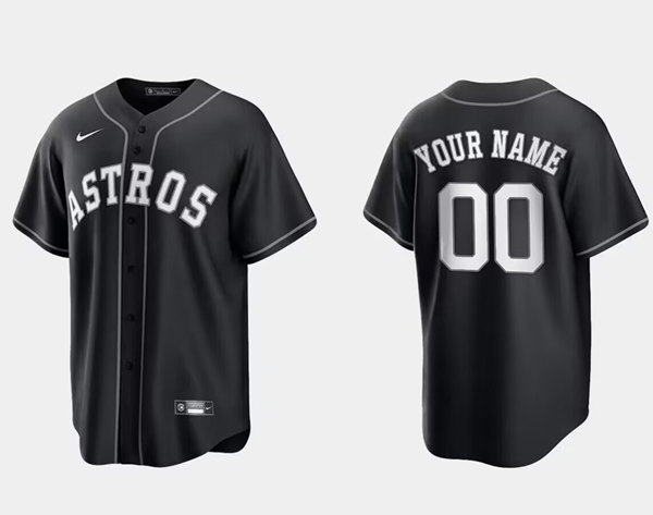 Men's Houston Astros Active Player Custom Black Cool Base Stitched Baseball Jersey